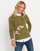 Pull à motif teckel, Brigitte von Schönfels