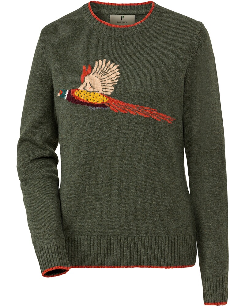 Damen Pullover mit Fasanenmotiv