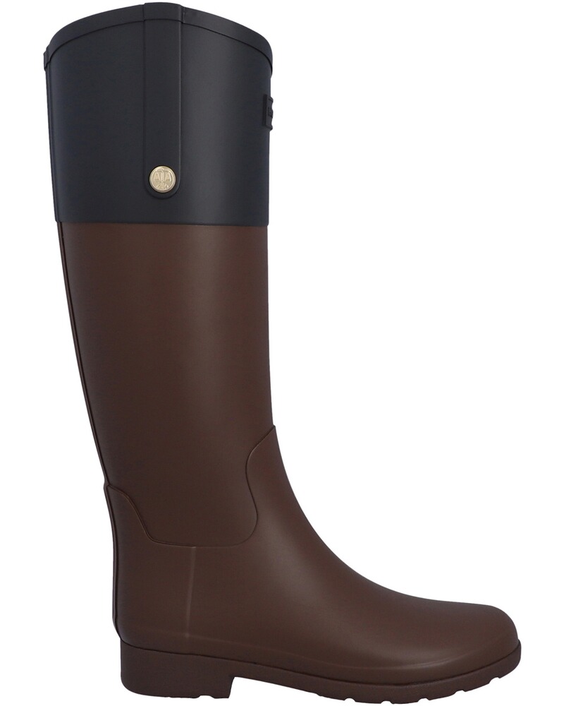 Refined Gold Trim Riding Boot, HUNTER
