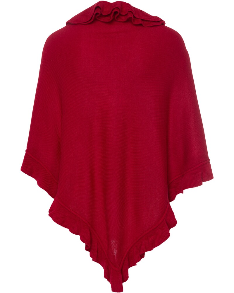 Poncho mit Wellkante