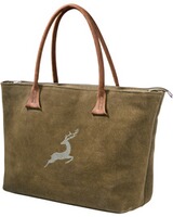 Leather shopper with deer embroidery, Reitmayer