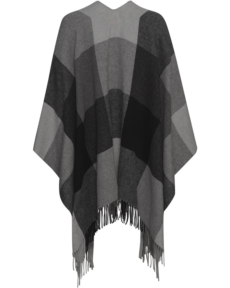 Karo-Cape mit Fransen, Highmoor