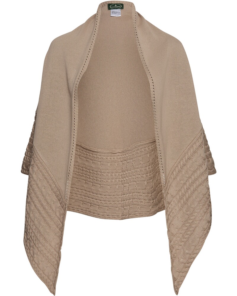 Poncho mit Zopfmusterrand