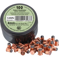 4 mm Flobert Randzünder kurz mit Kugel No.7, RWS