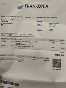 Bewertungsbild zu der Überschrift Munition war nass