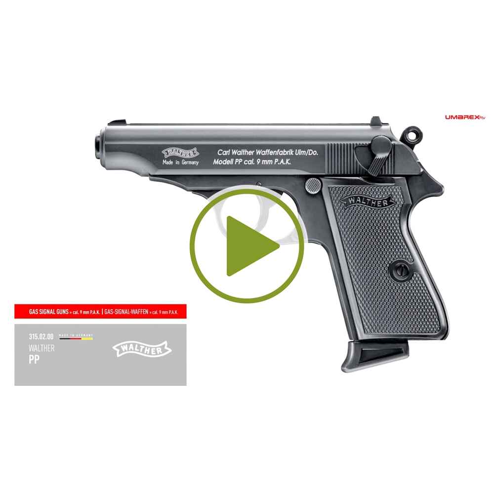 Walther Schreckschuss Pistole PP (Schwarz - Kunststoff) - Selbstschutz -  Freie Waffen Online Shop