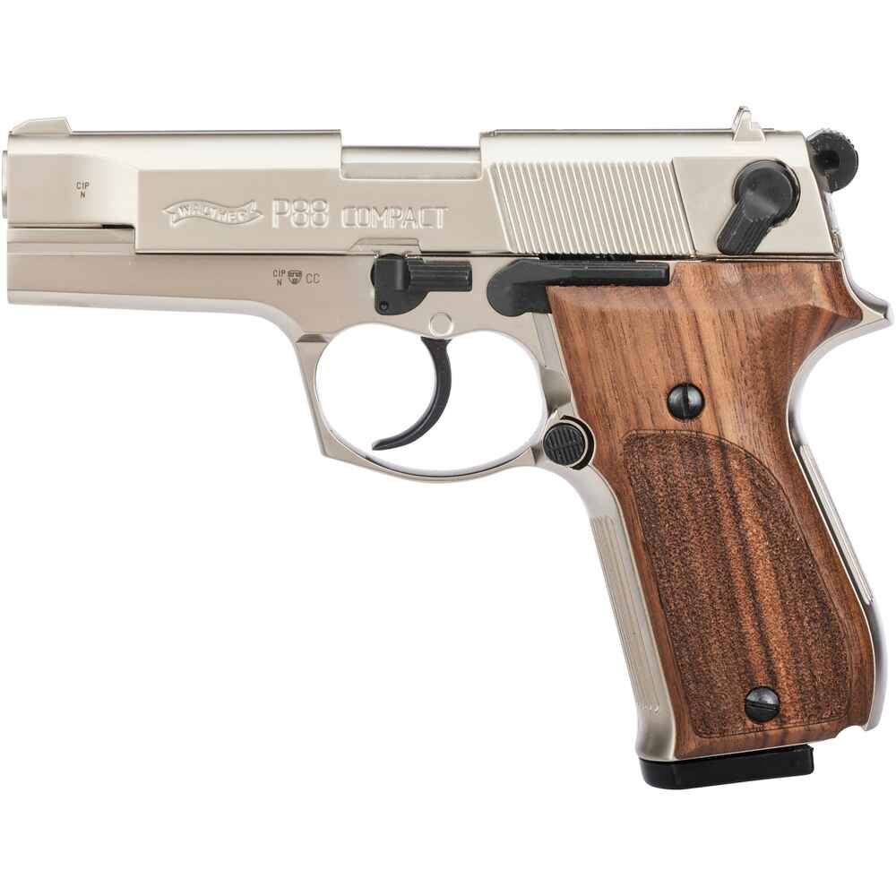 Walther Schreckschuss Pistole P88 (Nickel - Holz) - Selbstschutz