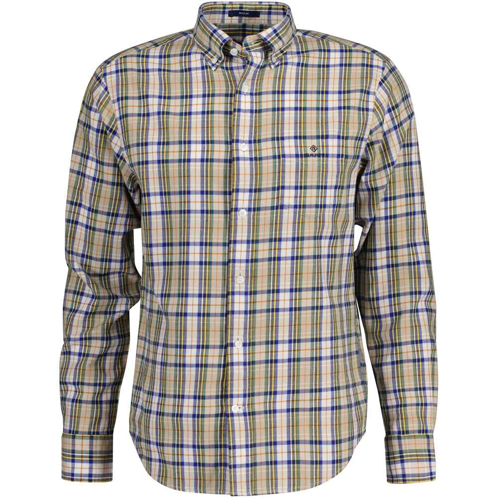 Gant Langarm-Karohemd (Gelb/Blau) - Hemden - Herrenmode Shop - - Bekleidung FRANKONIA | Online Mode