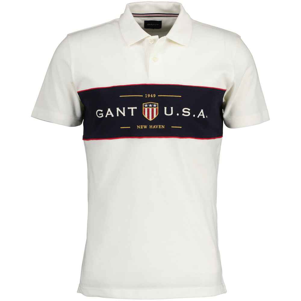 Gant Banner Shield Piqué-Poloshirt (Offwhite) - - & Herrenmode Shirts Sweats Bekleidung - - Mode | Online FRANKONIA Shop