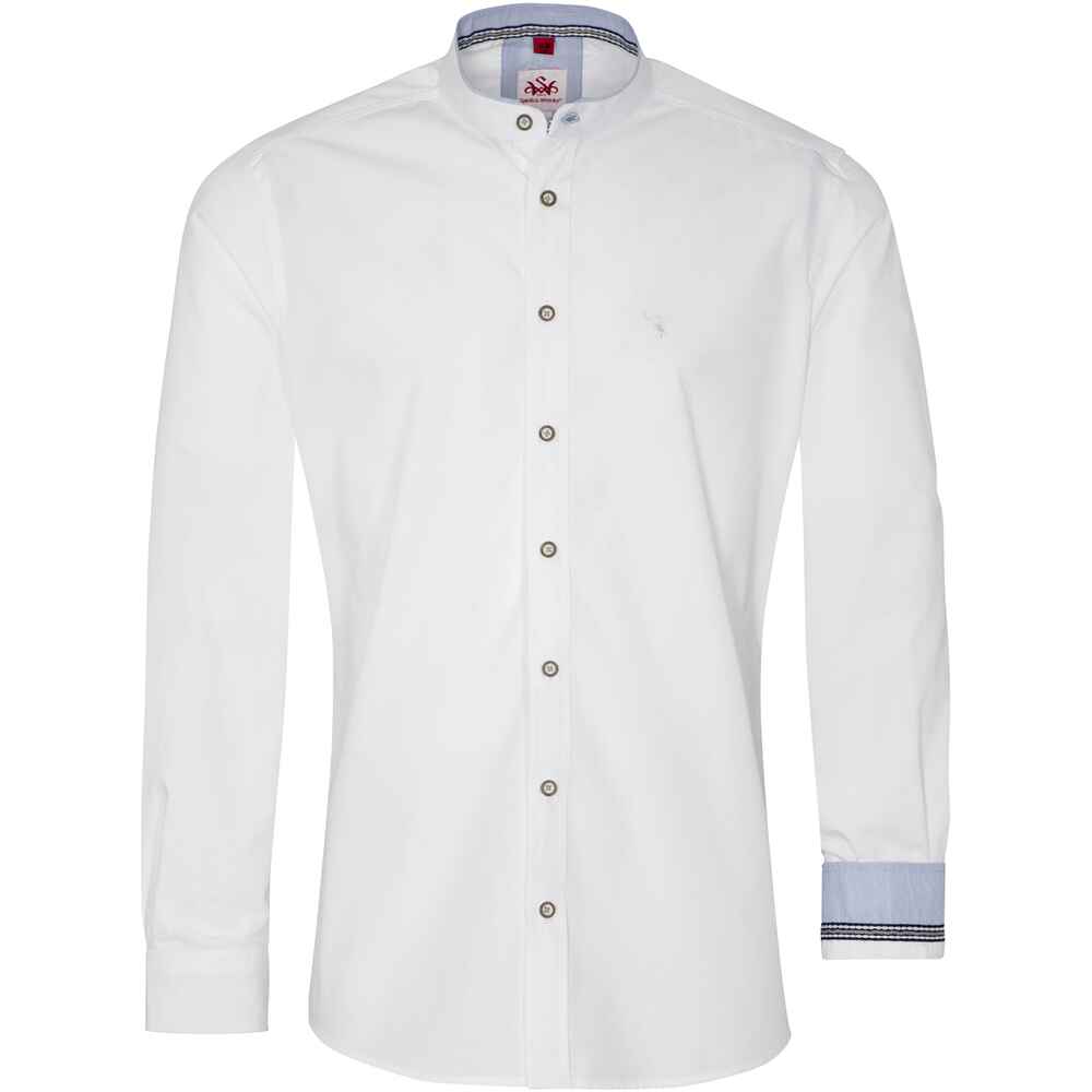 Shop Herrenmode - & Online Aki Stehkragenhemd FRANKONIA Wensky Bekleidung Spieth Hemden | - (Weiß/Blau) Mode - -