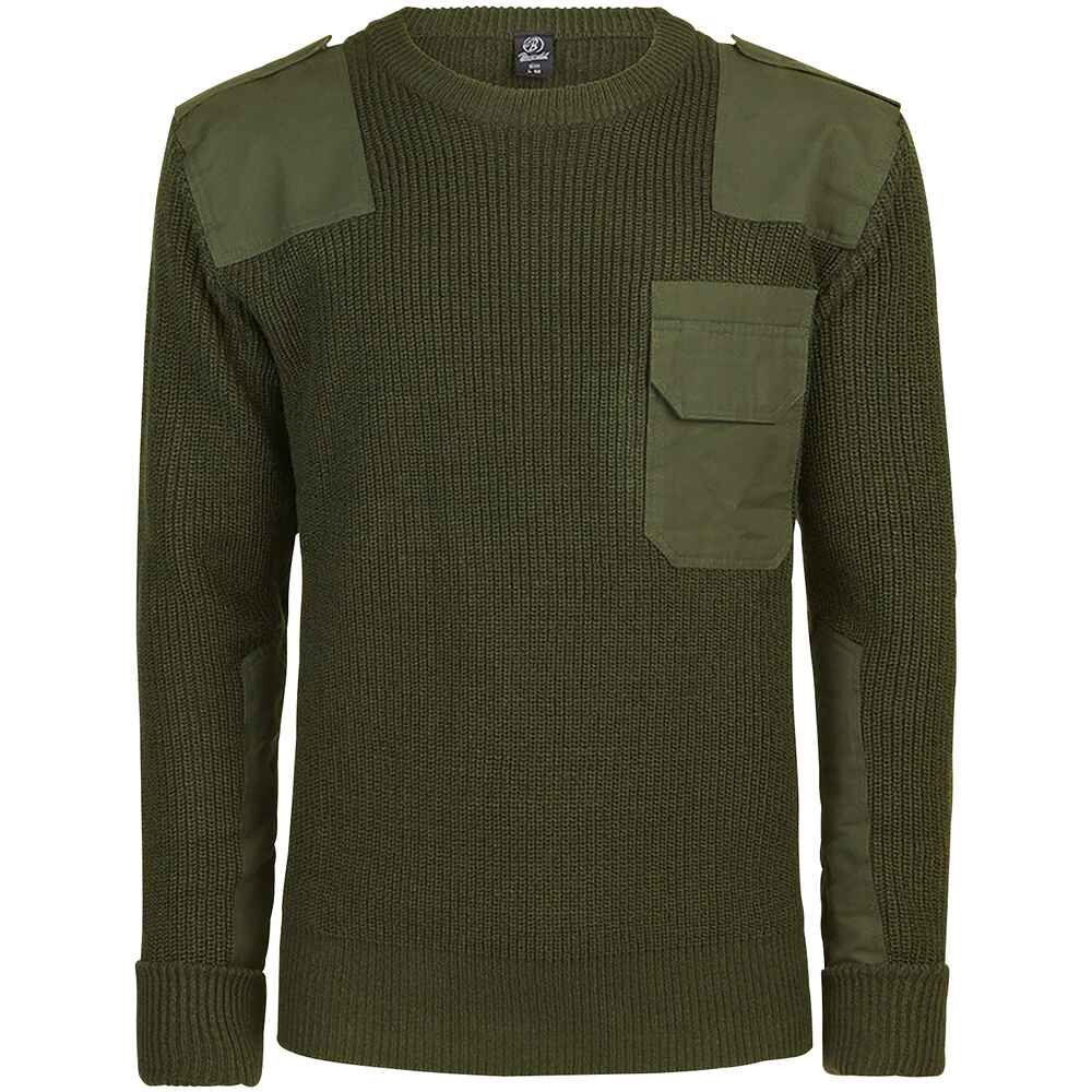 Pullover, (Oliv) FRANKONIA Brandit Bekleidung Herren - Strick Outdoor & | Shop Bekleidung - für Online Pullover - - Troyer