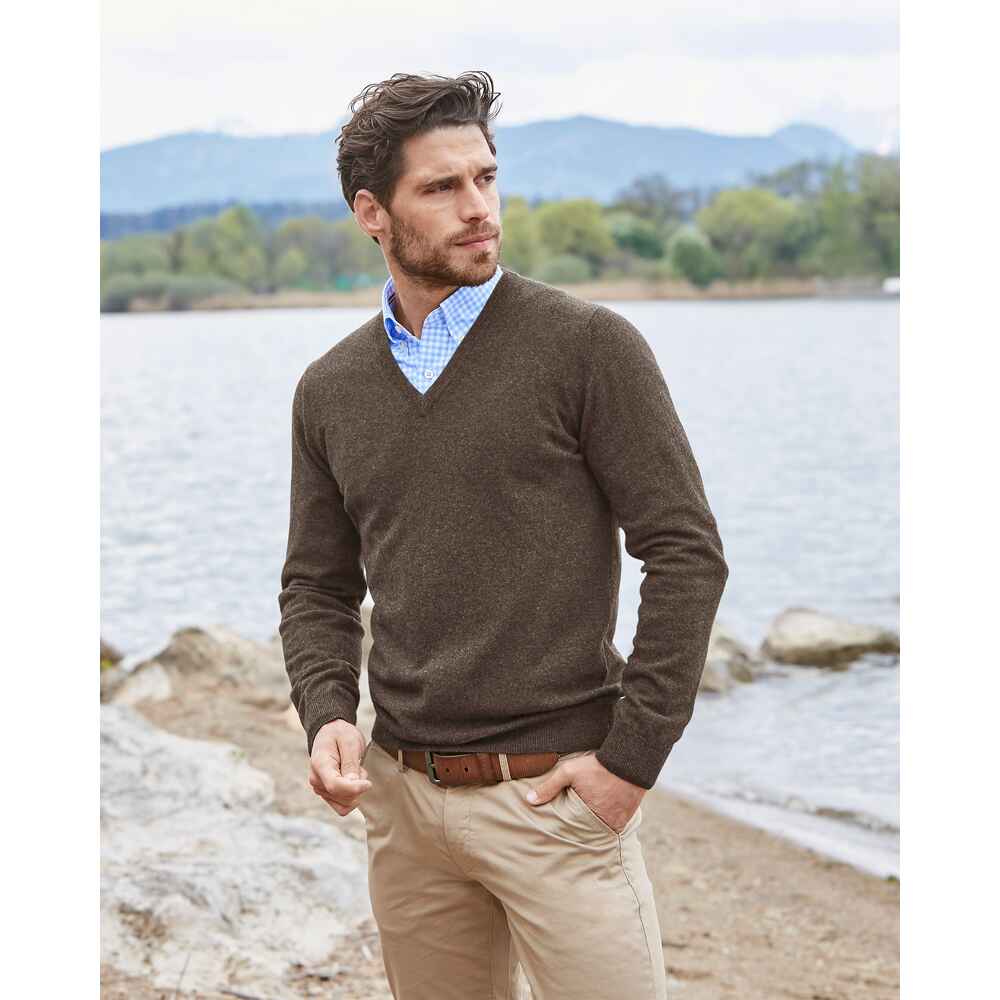 HIGHMOOR V-Pullover (Braun) Shop Herrenmode - Mode - FRANKONIA | - Bekleidung Online Pullover 