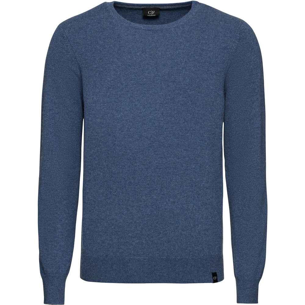 Melange) Rundhals-Pullover - FRANKONIA Herrenmode COMMANDER Shop Mode Online | Horizon - Pullover Bekleidung - (Blue -