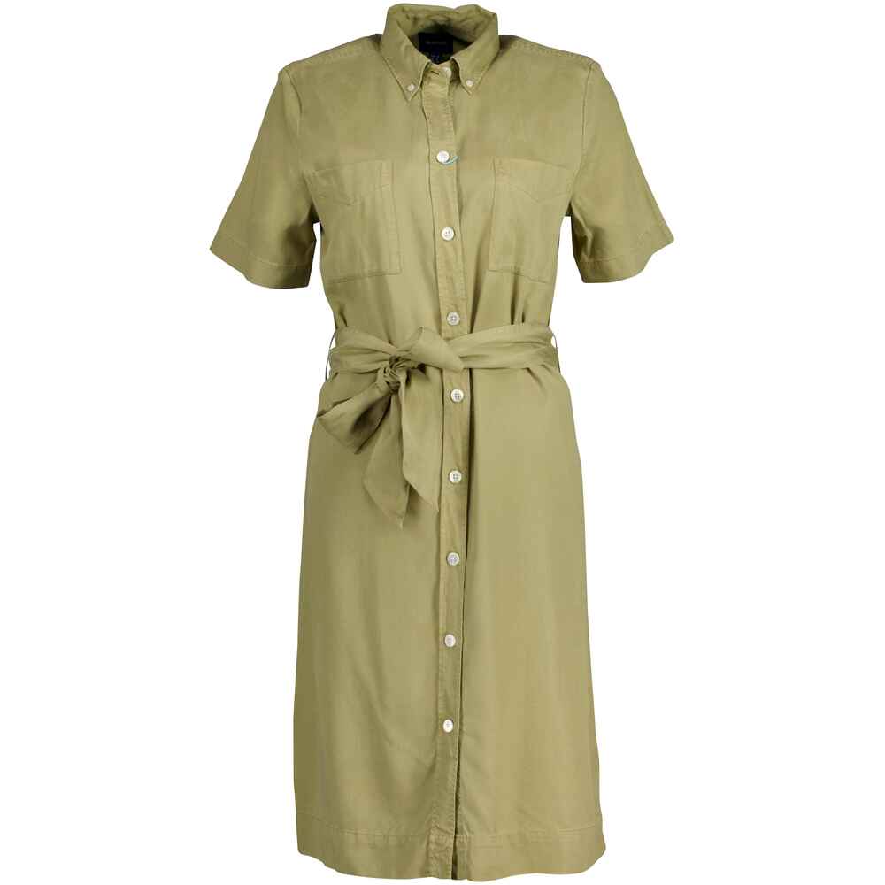 Damenmode - Mode Gürtel FRANKONIA Shop | mit Online Hemdblusenkleid - - Gant Bekleidung (Oliv) - Kleider
