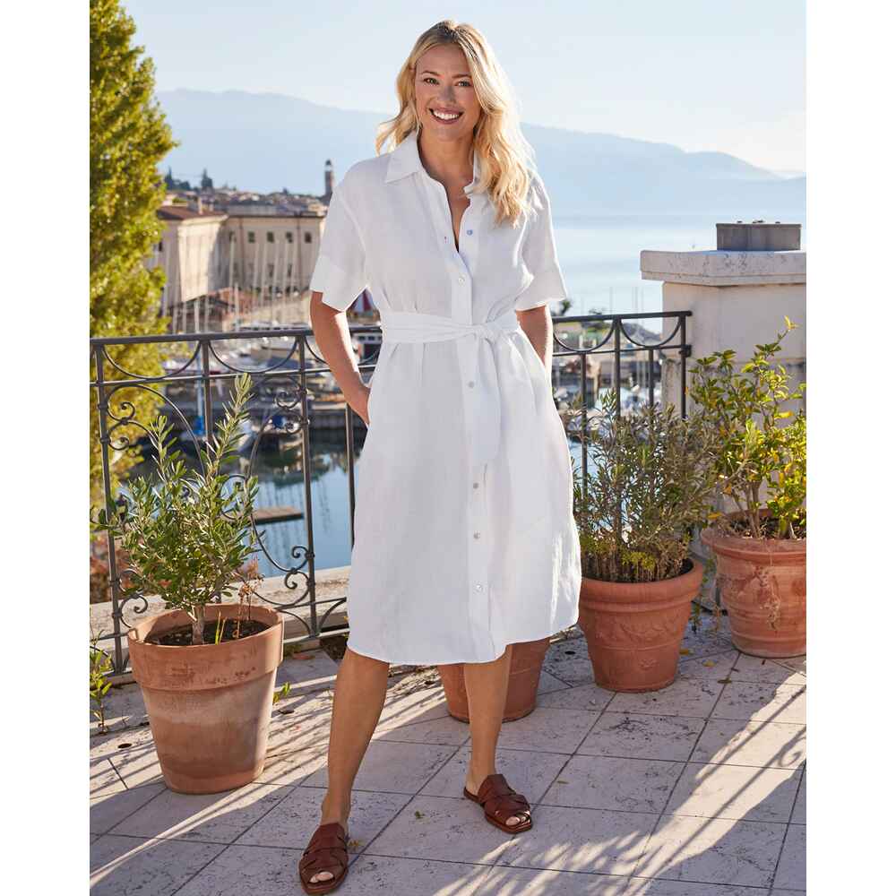 mit - Hemdblusenkleid Damenmode Kleider - Shop Online - Bekleidung Gürtel Seidensticker | FRANKONIA (Weiß) Mode -