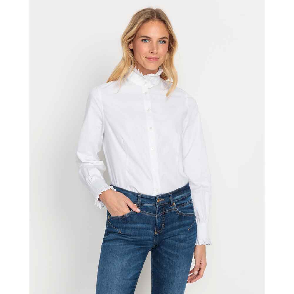 | - - Rüschenkragen Damenmode Shop Bekleidung FRANKONIA - (Weiß) Online Blusen REITMAYER mit Bluse Mode -