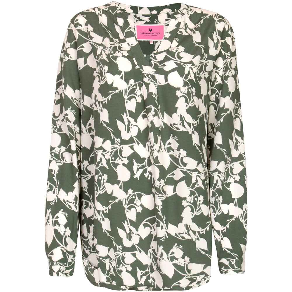 Blusen Shop | (Khaki) - RaknaL Online - Damenmode - Mode V-Bluse FRANKONIA - Lieblingsstück Bekleidung