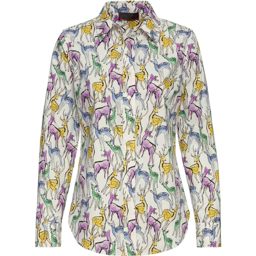 REITMAYER Bluse mit Hirsch Online - - Shop Motiv | Mode - Bekleidung - Blusen (Weiß/Bunt) Damenmode FRANKONIA