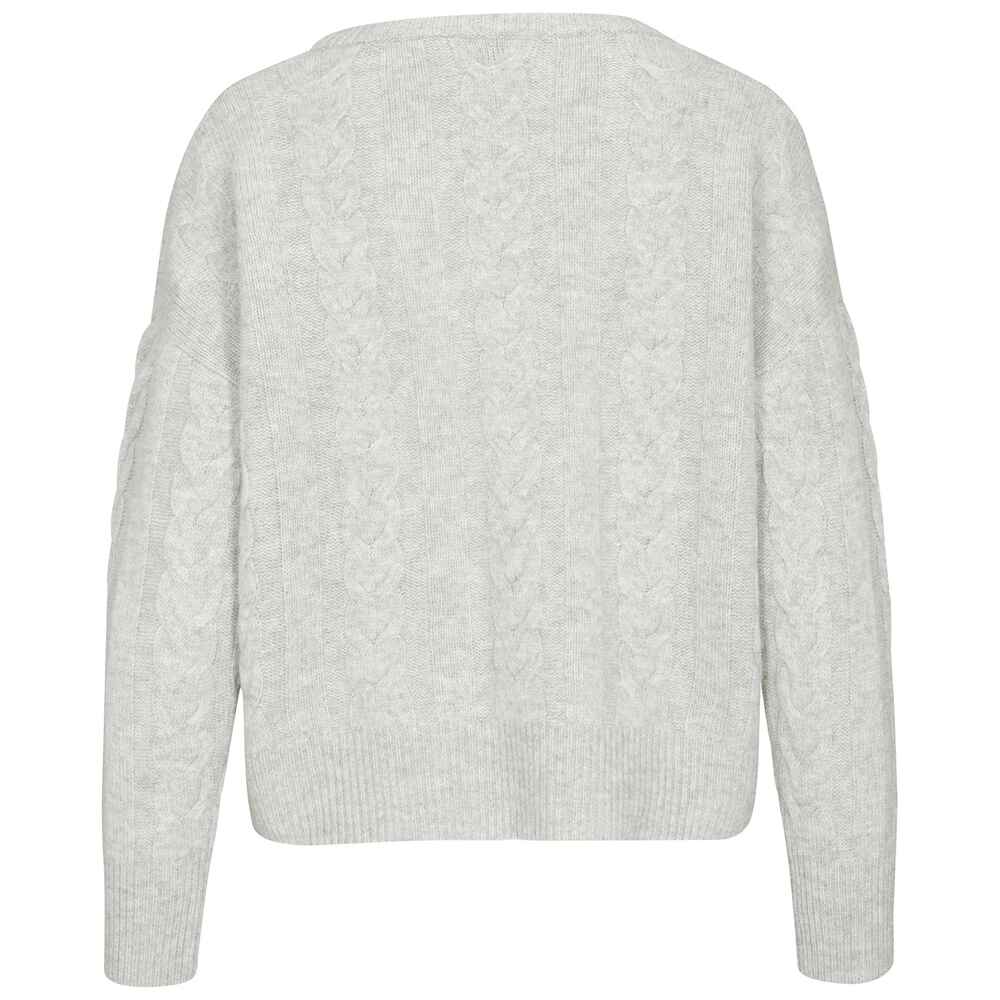 In Linea Pullover mit Zopfmuster - | FRANKONIA - - - Strick Mode Damenmode Shop Online Melange) Bekleidung (Grau