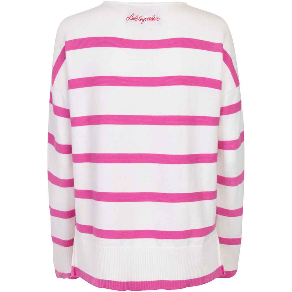 Bekleidung Online FRANKONIA Damenmode - - Pullover - Samy Mode | - Lieblingsstück Shop Streifenpullover (Bubblegum)