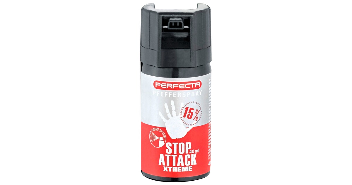 Perfecta Stop Attack XTreme Pfefferspray 15% OC (Pfefferspray 15% OC ) 0,04  l - Abwehrsprays - Selbstschutz - Freie Waffen Online Shop