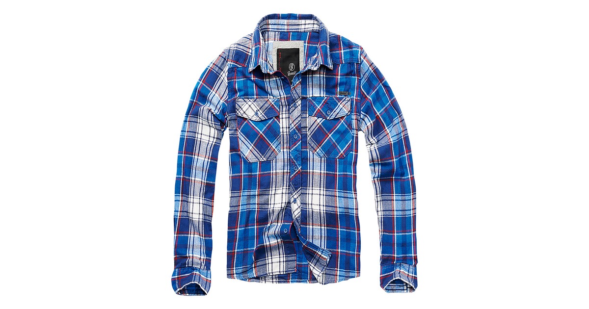 - Brandit Bekleidung Bekleidung - Online Hemden für - Shirt Outdoor Shop | Check Hemd Herren FRANKONIA (Navy/Weiß) -