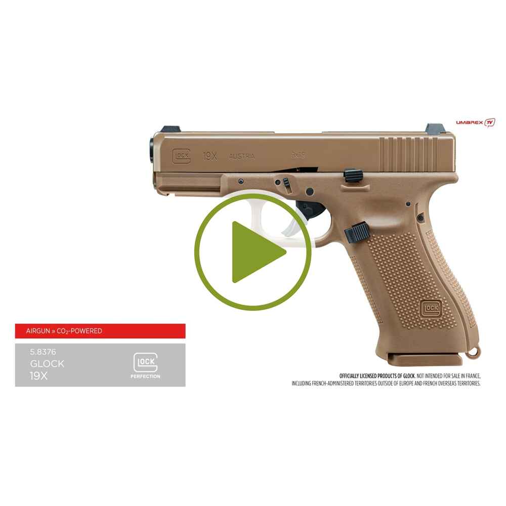 Glock CO2 Pistole Glock 19x (Magazinkapazität: 18 Schuss mit Blowback) -  CO2 Kurzwaffen - CO2 Waffen - CO2 & Luftdruck - Freie Waffen Online Shop
