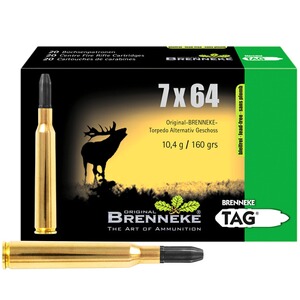 Brenneke 7x64 TAG 10,4g/160grs. (Kaliber 7x64) Patronen für Büchsen