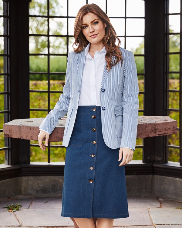 Highmoor Jeansrock Mit Knopfleiste Blau Rocke Bekleidung Damenmode Mode Online Shop Frankonia De