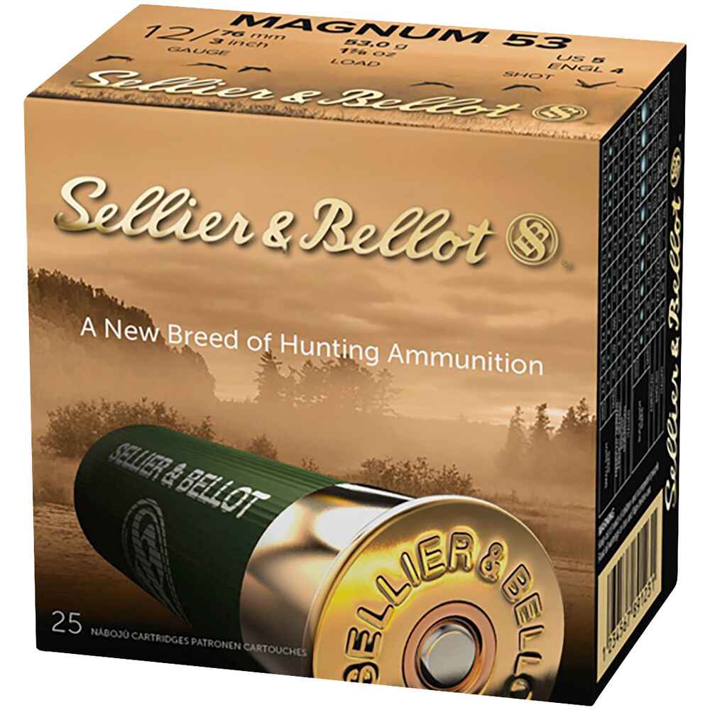 S+B Magnum Plast. 12/76 53 g 3.5 mm 25 units, Sellier & Bellot