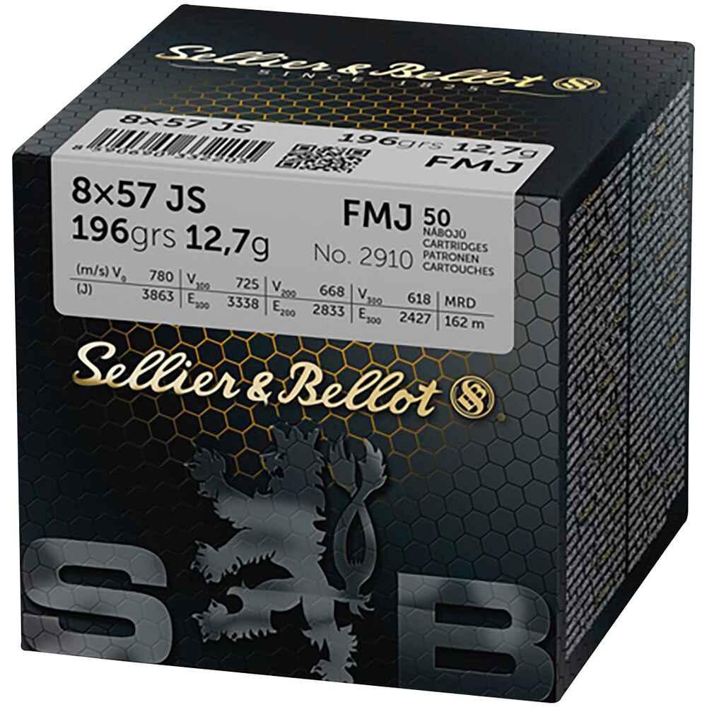 S+B 8x57IS FMJ 196 gr. 50 units, Sellier & Bellot