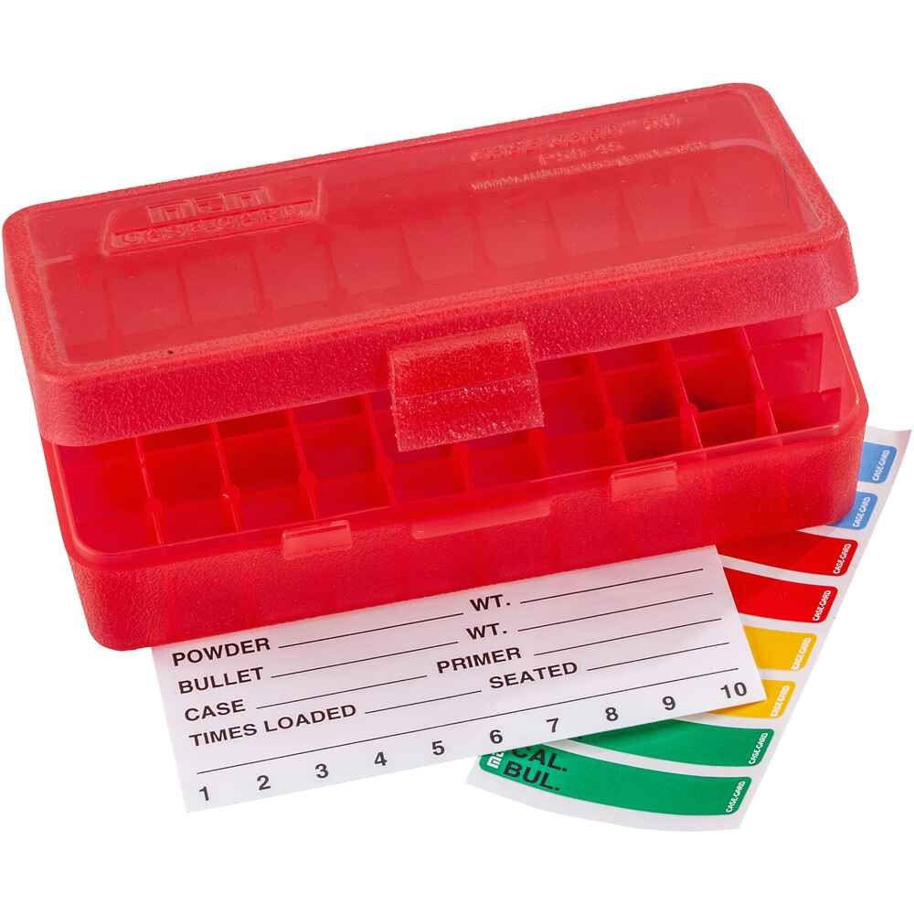MTM flap-lid box .45ACP for 50 units, red, MTM
