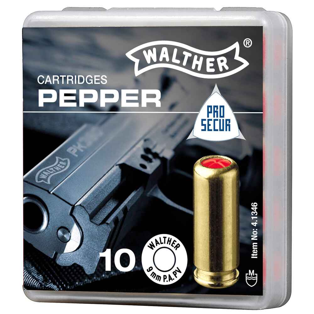 Walther pepper gas cartridges, 9 mm P.A., 10 pcs., Umarex