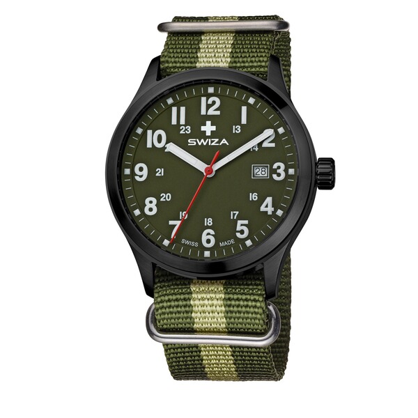 Swiza Armbanduhr Kretos Gent Oliv Grun Nylonarmband Armbanduhren Ausrustung Online Shop Frankonia De