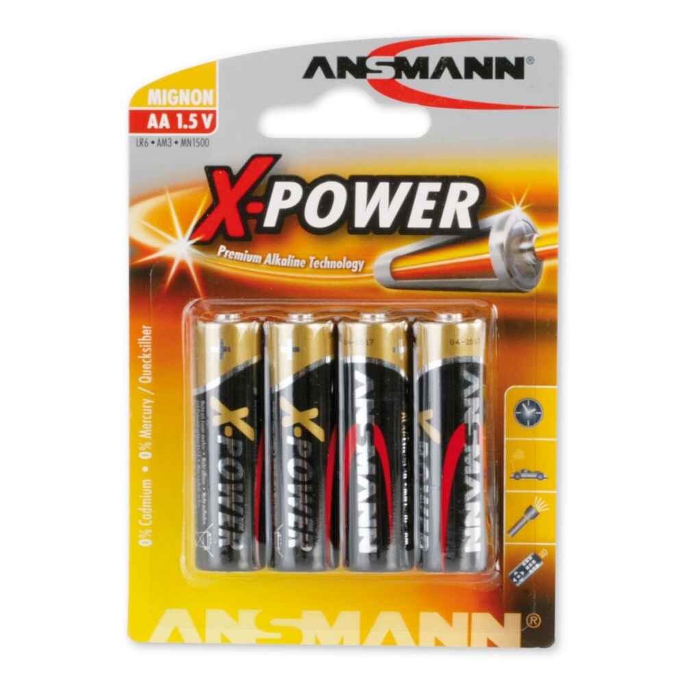 Batterie Alkaline X-Power Mignon AA, 4er-Pack, Ansmann