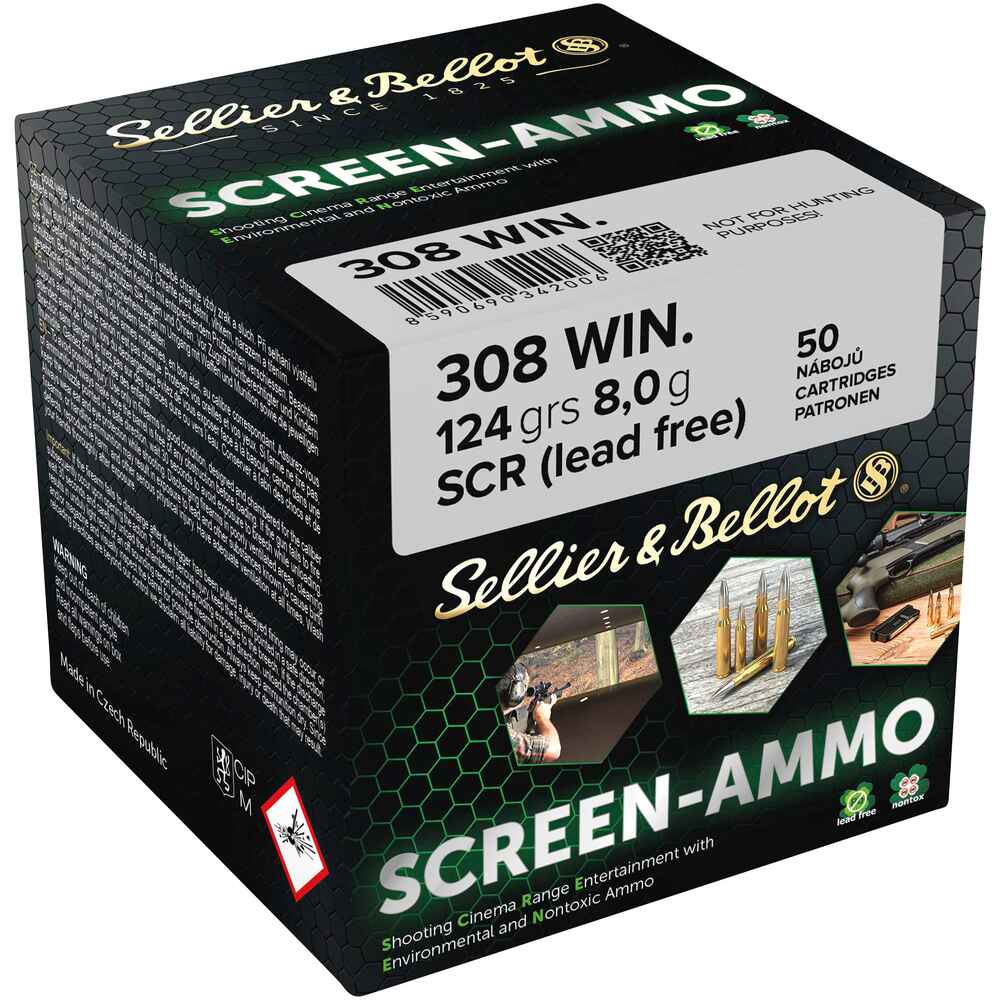 .308 Win. Screen-Ammo SCR Zink 8,0g/124grs., Sellier & Bellot