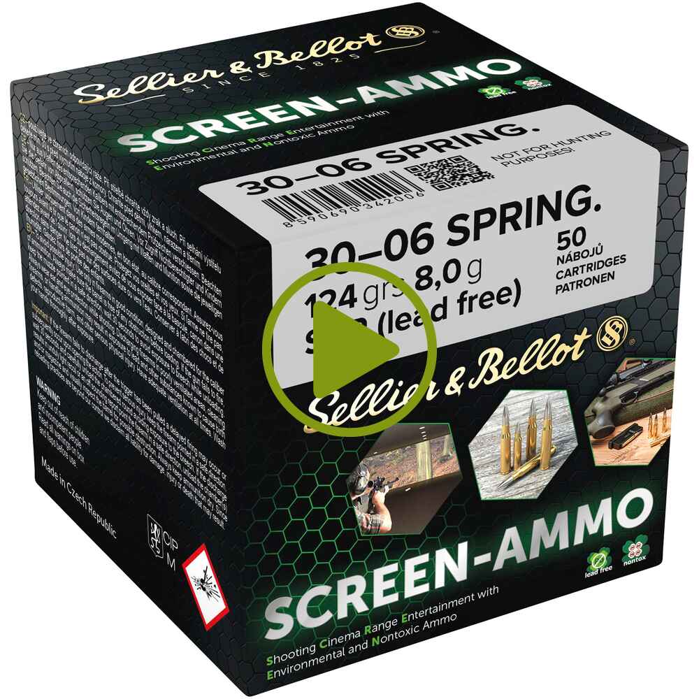 .30-06 Spr. Screen-Ammo SCR Zink 8,0g/124grs., Sellier & Bellot