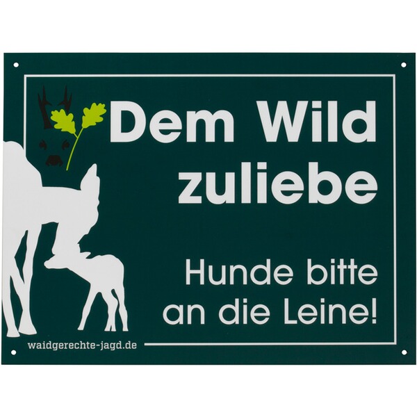 waidgerechte jagd warnschild dem wild zuliebe revierausstattung jagdbedarf ausrustung jagd online shop frankonia de