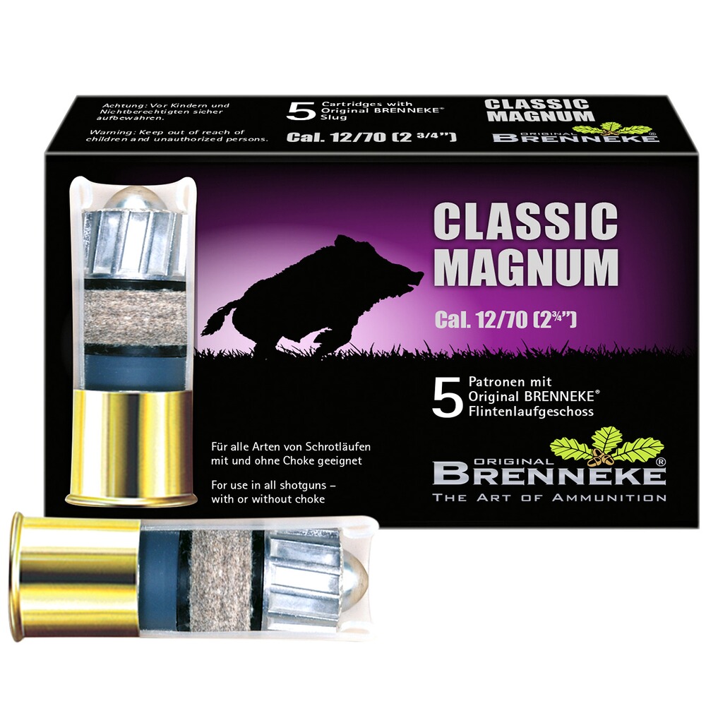 Brenneke 12/70 Classic Magnum 31,5g/490grs. (Kaliber 12/70) - Patronen ...