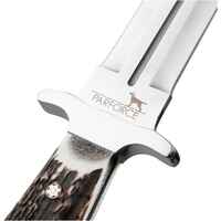 Knife + belt, brown, with boar motif buckle., Parforce