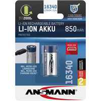 Akku Li-Ion 16340 850 mAh micro USB, Ansmann