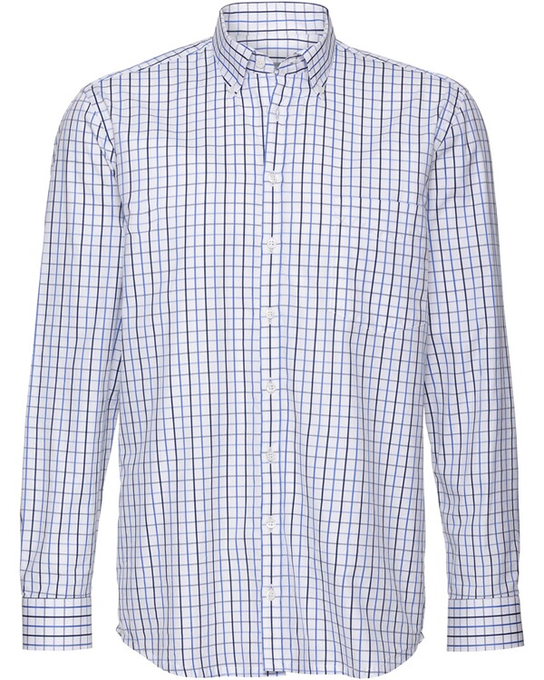 Highmoor Langarm Karohemd Weiss Blau Hemden Bekleidung Herrenmode Mode Online Shop Frankonia De
