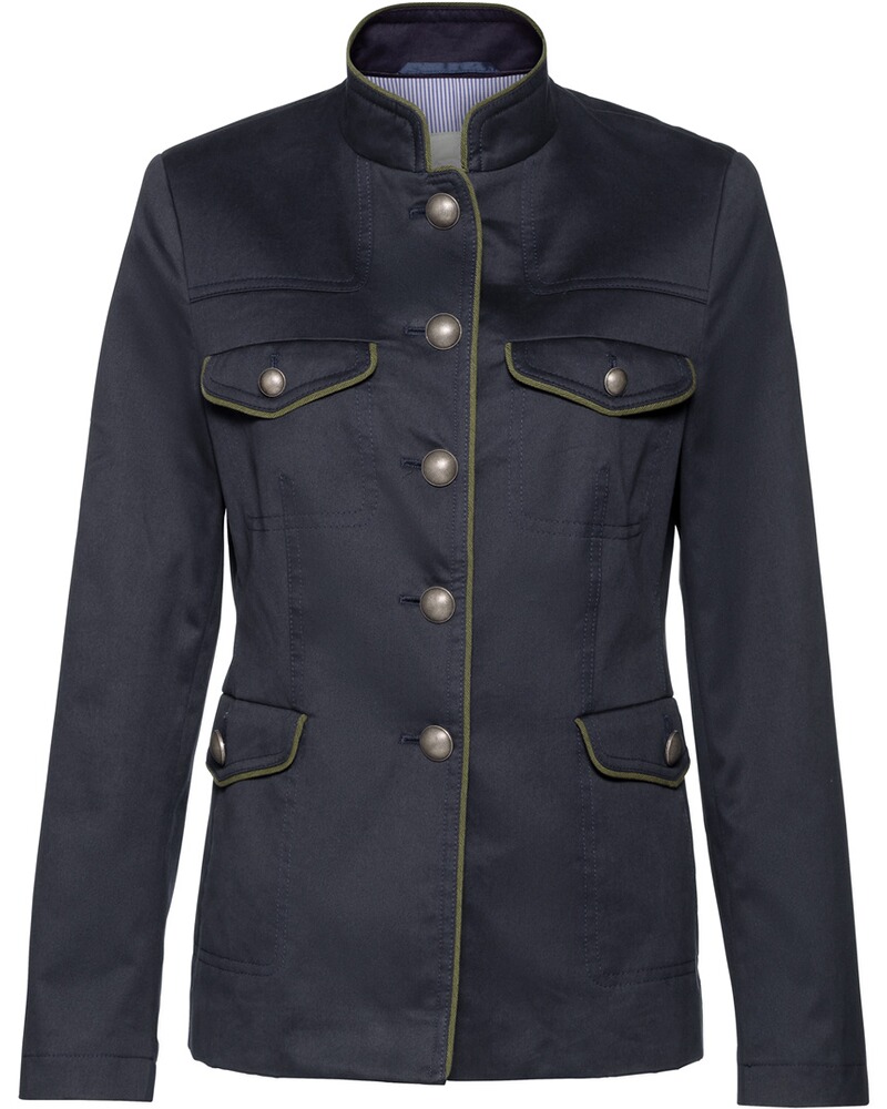 Brigitte Von Schonfels Jacke Im Military Stil Dunkelblau Blazer Janker Bekleidung Damenmode Mode Online Shop Frankonia De