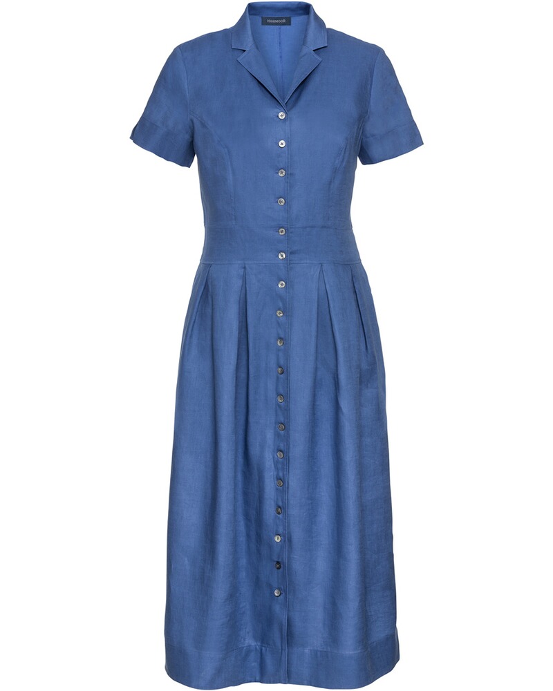 Highmoor Leinenkleid Mit Knopfleiste Veilchenblau Kleider Bekleidung Damenmode Mode Online Shop Frankonia De
