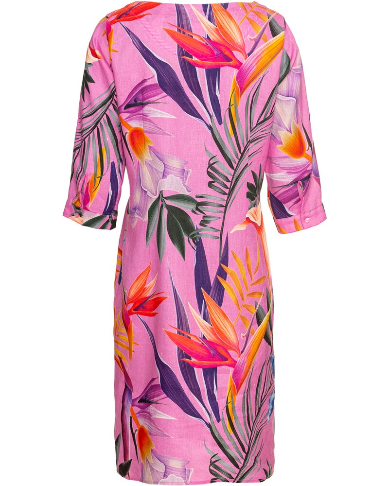 Clarina Leinenkleid mit Kellerfalte (Pink/Bunt) - Kleider - Bekleidung ...