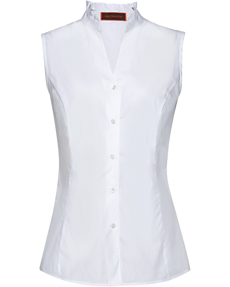 Reitmayer Armellose Bluse Mit Ruschen Weiss Blusen Bekleidung Damenmode Mode Online Shop Frankonia De