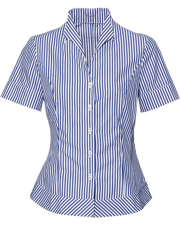 Van Laack Kelchkragenbluse Ariana Blau Blusen Bekleidung Damenmode Mode Online Shop Frankonia De