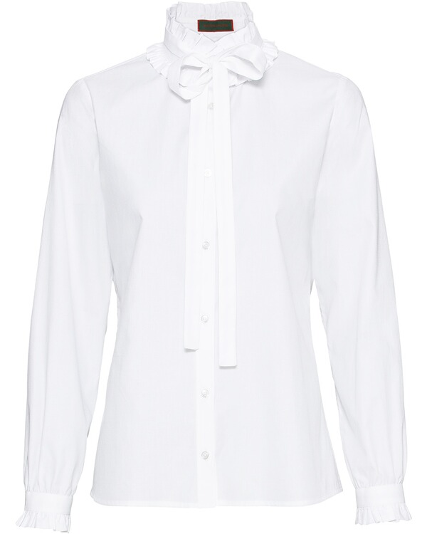 Reitmayer Ruschenbluse Mit Schluppe Weiss Blusen Bekleidung Damenmode Mode Online Shop Frankonia De