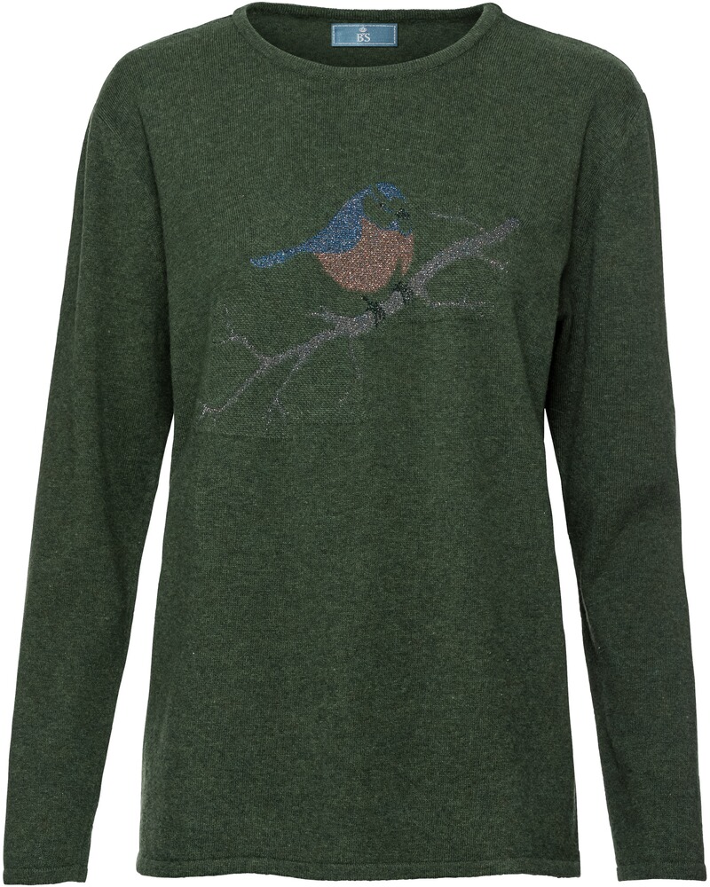Brigitte Von Schonfels Pullover Mit Vogel Motiv Dunkelgrun Pullover Bekleidung Damenmode Mode Online Shop Frankonia De