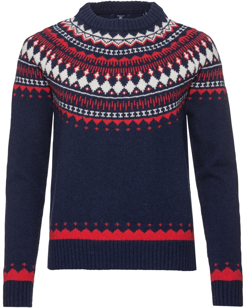 Gant Pullover mit Norwegermuster (Marine/Rot) - Pullover - Bekleidung - Damenmode - Mode Online pullover norwegermuster damen rot